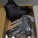 AhmyLion Figure Ice Skates for Beginners - White Comfortable Leather Ice Skates for Women, Men, Boys & Girls (Size Up 1 Size) (Womens Size-5.5/ Children 3.5Y)