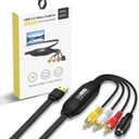 VHS to Digital Converter, USB Video Capture Card 1080P: Convert VHS Tapes, Camcorders to Digital Files on PC/Mac, RCA AV to USB 2.0, Record & Save Home Videos & Gameplay, Plug & Play, No Driver Needed