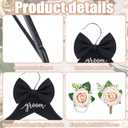 2 Pack Bride Groom Hanger for Wedding Wooden Bridal Dress Suit Hangers with Bow Tie Wrist Corsage Flower 17.5x8.9 Inches Mr and Mrs Shirt Tuxedo Suit Hanger Shower Gift Accessories