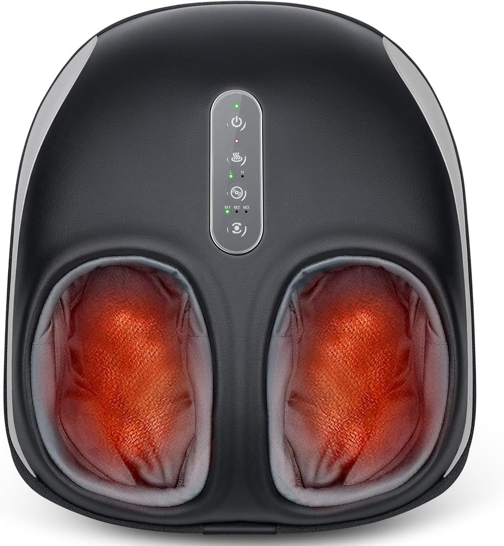 Nekteck Foot Massager Machine with Heat, Shiatsu Feet Massage for Plantar Fasciitis & Neuropathy, HSA Eligible Massage Tools, 360 Air Compression & Deep Kneading Therapy, Relaxing Gifts for Mom Dad