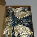 Willbond Velvet Christmas Tree Topper Bow 11.8 x 44.5 Inches Large Christmas Bow with Gold Glitter Streamer and Light String for Xmas Tree Christmas Home Decoration (Green)