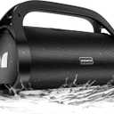 Monster Adventurer Max Boombox Bluetooth Speaker, IPX7 Waterproof Outdoor Speakers with Double Subwoofer, 100W Stereo Sound and Rich Bass, Wireless Speakers for Home, Party, Beach