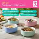 Elk and Friends Kids Porcelain Bowls with Silicone Sleeves | Suitable for Babies/Toddlers | Microwave & Dishwasher Safe | Non Slip Dinnerware | Snack Dishes | 2 Pack