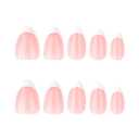 2 x French Tip Press on Nails Almond Shape Fake Nails Summer Glossy Pink False Nails Medium Length Glue on Nails Artifical Acrylic Nails with White French Nail Tip Full Cover for Manicure Art
