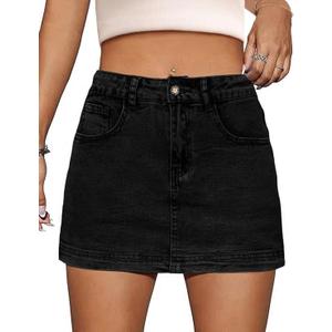 Denim Skort Women High Waist Mini Jean Skirt for Women Stretch Casual Mini Jean Skort XXL