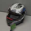 Milwaukee Helmets H512 Titanium and Blue Chit-Chat Full Face Wireless Motorcycle Helmet-Stream Music-Phone Calls - Small