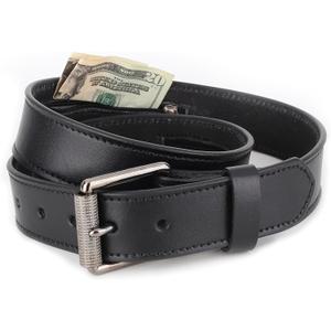 F&L CLASSIC Mens Money Full Grain leather Belt, Hidden zipper Pocket, USA (42 (Fits Waist 40"-41"))