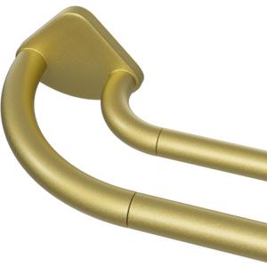 Gold Double Curtain Rod 38 to 130 Inches, Blackout Wrap Around Curtain Rod for Windows, 6/8 Inch Room Darkening Telescoping Double Drapery Rod, Easy Install for Rentals & Apartments