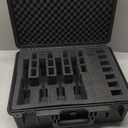 Case for 5 Handguns, Hard Shell Pistol Case with 5 Slots & 19 Magazines Slots, Heavy-Duty Waterproof TSA Air Travel Carrying Case Fits Glock, Beretta, S&W, Sig Sauer with Pre-Cut Foam