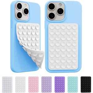 2 Pack Silicone Sticky Grip Holder for Cellphone, Silicone Suction Cup Phone Case Mount Double Sided, Hands-Free Phone Accessories Strong Grip Holder for Selfie and Video (White)