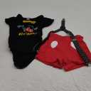 IMEKIS Baby Boys 1st 2nd Birthday Outfit Bowtie Romper with Suspenders Red Shorts Headband Sets Cake Smash Photo Shoot 2-3 Years