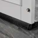 Premium Velvet Door Draft Stopper, 30'' to 36'' Adjustable Gap Filler, Double-Sided Windproof Seal, Easy Install to Block Noise, Cold Air, Light, Dust, and Drafts (Black)