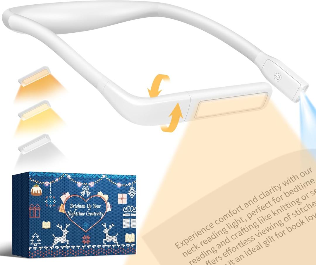 Neck Light Book Lovers Gifts: Crochet Accessories Knitting Gifts for Mom Valentines Day Gifts for Men Women Husband Wife Teens Readers White Elephant Gift Exchange Sewing Supplies Reading Light