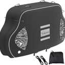 Bike Cover for Transport on Rack - Bike Cover for 3 Bikes on Rear Bike Rack, 600D Oxford Bicycle Cover Waterproof Outdoor Storage or Transportation for RV/ SUVS, with 2 Bungee Cords (XXL)