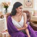 inhand Purple Knitted Throw Blanket for Couch Bed, Mothers Day/Mom Birthday Gifts for Mom from Daughter Son, Soft Lightweight with Tassels, Farmhouse Warm Decorative Blanket for Women, 60"x80"