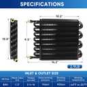 1/2" Transmission Cooler 16 Pass Aluminium alloy 8AN Tube Fin Air Compressor Aftercooler Oil Cooler Universal Black