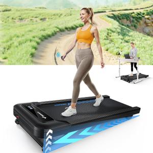 MERACH Walking Pad Treadmill with 9% Auto Incline, 2.5HP Quiet Brushless Under Desk Treadmills for Home & Office, Portable Small Treadmill with Magnetic Remote Control, APP, 3 Preset Programs