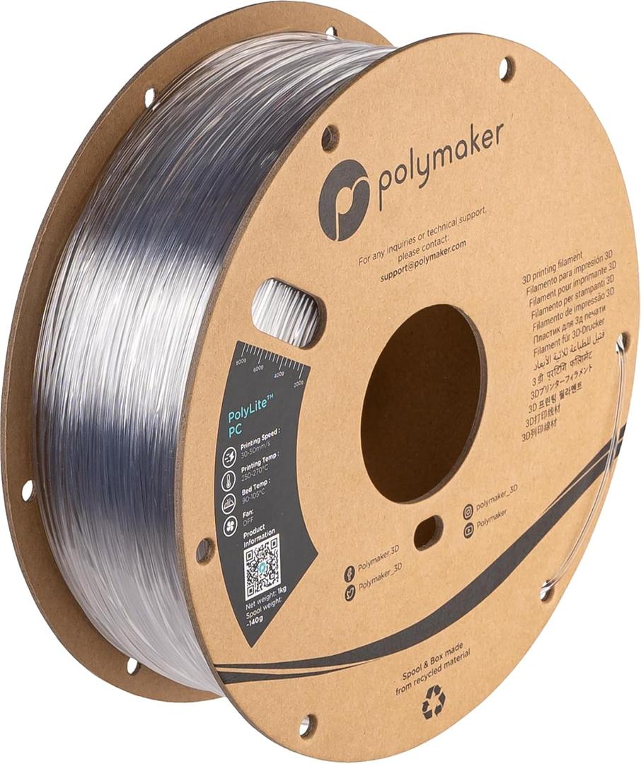 Polymaker PolyLite PC Filament 1.75mm 1kg Transparent