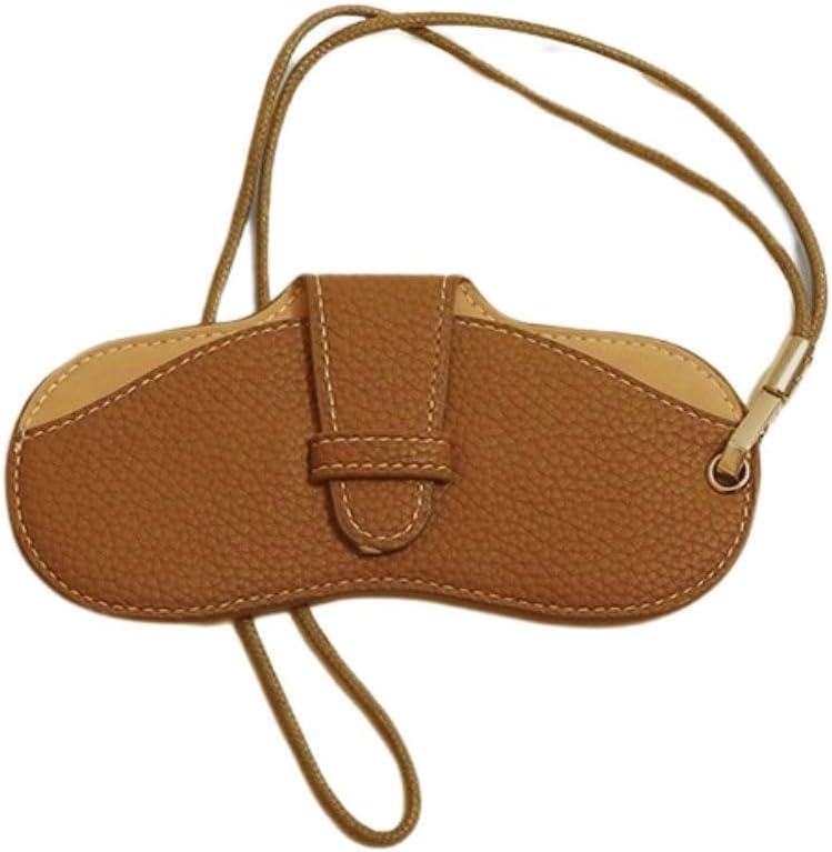 FASHIXD Glasses Case Portable Travel Sunglass Case with Lanyard Eyeglass Pouch Bag Sunglass Holder for Purse For Women Men (Classic-Brown)