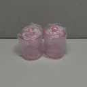 Tbestmax 12 oz & 10 oz Qtip Holder - 4 Pack Restroom Bathroom Organizers and Storage Containers, Pink Plastic Apothecary Jars with Lids for Cotton Swab, Cotton Round Pads, Floss