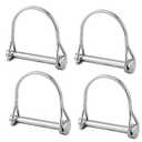 4Pack Super Big Safety Coupler Pin 1/2x 3-3/20(12mm x 80mm) Spring Steel Shaft Locking Pin Safety Coupler Pin Heavy Duty Shaft Locking Pin Sliver (4Pack)
