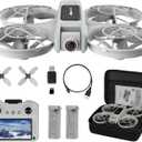 Drones for Adults with Camera 2K, Upgraded 4.5inch LCD RC Screen Remote Control, Brushless Motor Smart FPV Quadcopter for Kids Beginners, Auto Hovering, 3D Flips, Headless Mode, Follow Me, 2 Batteries, 30 Mins Flight Time, Great Gift Toy for Boys and Girls White