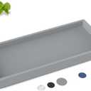 EG-SIPRO Bathroom Counter Tray, Silicone, Rectangular, Gray, Thick, Shatterproof, Soap Dispenser Tray, 10.6'x5.1' or 7.8'x3.9'