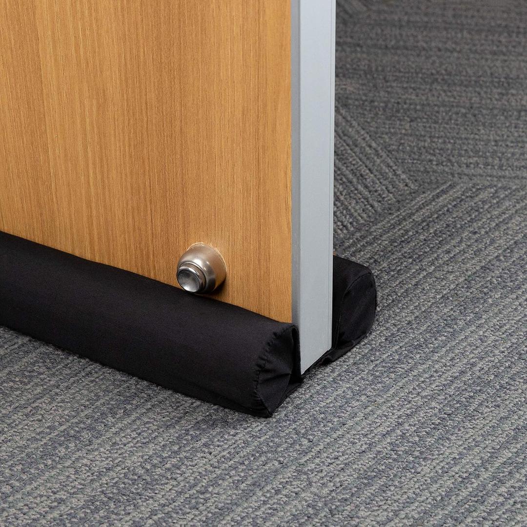 Door Noise Blocker - 36 inches Grey Door Draft Stopper- Door Silencer Sound Proof Door Draft Guard (Black)
