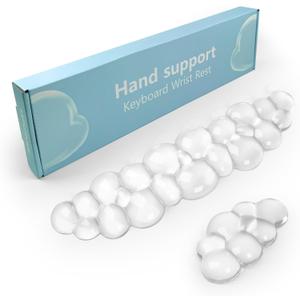 Gel Cloud Keyboard and Mouse Wrist Rest, Cute Wrist Support and Arm Support Keyboard Rest for Keyboard and Mouse Typing Pain Relief，Suitable for Office/ Computer/ Laptop/ Gaming（White）