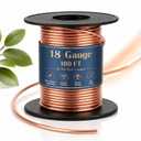 Therwen 100ft 18 Gauge Copper Wire for Gardening, Electroculture, Bonsai, Jewelry Making Beading DIY Craft Pure Bare Copper Wire Spool