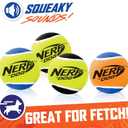 Nerf Dog Tennis Ball Dog Toys with Interactive Squeaker, Lightweight, Durable and Water Resistant, 1.75 Inches, For Small Breeds, Mixed Colors, 4 Count(Pack of 1)