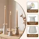 LemonRoad Set of 3 Terracotta Taper Candle Holders 2" 3.75" 5" Height Decorative Taper Candleholder Vintage Beige Rustic Clay Candlestick Holders for Wedding Table Centerpiece Home Decoration