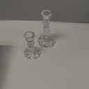 2pcs Vintage Clear Glass Tall Candle Holders Candlestick Holders Pillar Holders (Clear)