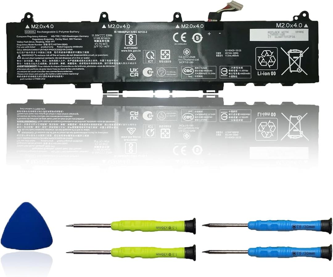 CC03XL Laptop Battery Compatible with HP ZBook Firefly 14 G7 G8 EliteBook 830 835 840 845 G7 G8 Series HSTNN-DB9Q L77608-2C1 HSTNN-IB9F L77608-1C1 HSTNN-LB8Q L77608-421 L78555-005 53Wh(Shape-A)