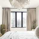 TWOPAGES Mayra Polyester Linen Custom Curtain Drapery Panel for Living Room Bedroom, 1 Panel