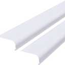 Retisee 2 Pcs 24" Under Cabinet Light Cover Replacement White Ribbed Acrylic Lens Diffuser Low Profile for Under Counter Fluorescent Light Fixture Kitchen Bathroom Vanity, 2-3/4"W x 1-3/8"H(Curved)