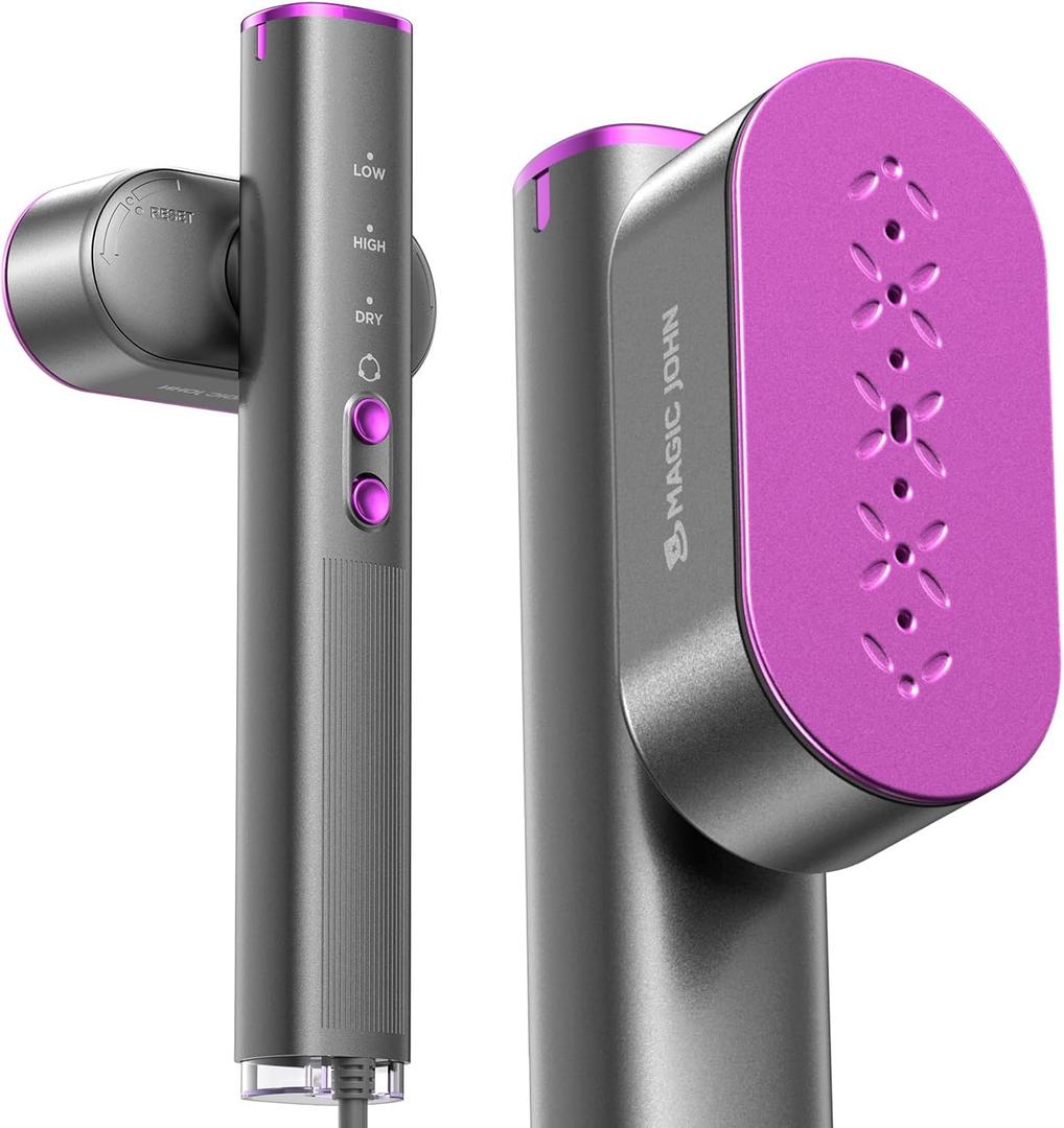 MAGIC JOHN Travel Steamer for Clothes, 100-240V Dual Voltage Portable Garment Steamer, 1000W Travel Size Handheld Steamer & Iron 2 in 1 for Global & Europe Travel, Business, Home