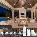 70 inch Large Ceiling Fans with Lights, Outdoor Ceiling Fan for Patios Waterproof, 3 Blades Propeller Wood Ceiling Fan, Smart Ceiling Fans with Remote & APP for Indoor Exterior Porch Commercial