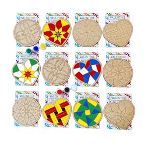 POATROZON Valentine's Day Gifts Party Favor 28Pcs Wooden Slices Card DIY Craft Heart Shape for Kids Crafts and Art Classroom Exchange (Heart, One Size), Pack of 2