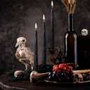 Nuanchu 4 Pcs Halloweens 3D Ghost Pattern Taper Candles 10 Inch Dark Black Long Tapered Candlesticks Candles Unscented, Smokeless, Dripless for Party Home Decor