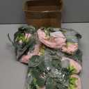 TELDRASSIL 4Pcs(26 FT) Artificial Rose Vine Fake Flower Garland Fake Silk Rose Hanging Vine for Wedding Party Background Arch Garden Background Decoration (Pink)