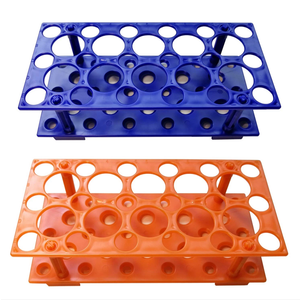 Test Tube Rack, Centrifuge Tube Holder (2 Pack  Blue and Orange) for 10ml, 15ml, 50ml, Detachable Plastic Stand, 28 Well