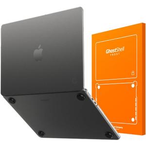 GhostShell Frost Premium Hardshell Case with Scratch-Resistant Textured Matte Finish (No Sticky Rubber Coating), Compatible with MacBook Air 13" 2026 2025 2024 2022 M5/M4/M3/M2, Tinted Black
