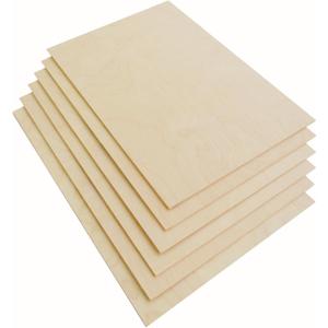 Premium Baltic Birch Plywood,3 mm 1/8"x 12"x 18" Thin Wood 6 Flat Sheets with B/BB Grade Veneer for DIY Arts and Crafts,Woodworking,Scroll Sawing Projects,Painting,Drawing,Laser Cutting Projects