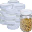 2 Dozen Regular Mouth Lids Mason Jar Lids Plastic Storage Caps for Mason Canning Jars and More, Standard, Dia 70mm, White