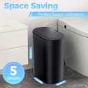 Jinligogo 2 Pack 5 Gallon Bathroom Trash Can with Lid, Automatic Motion Sensor Black Trash Can, Touchless Slim Waterproof Garbage Bin for Kitchen, Bedroom, Office, and Bathroom