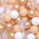 Realhaha Ball Pit Balls 100 Play Balls Plastic Balls for Baby Girls Toddlers Kids Play Tent Pool Playhouse Playpen Party Decoration 2.2 2.36 2.75 Inch (Brown)