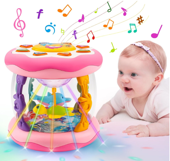 Baby Girl Toys 06 Months Ocean Projector Rotating Musical Light Up Tummy Time Toy Infant Aquarium 03 4 5 6 7 8 9 Months Crawling Toys Babies 612 Month Girls 1 2 Year Old Birthday Newborn Gifts