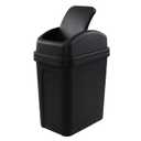 2 Gallon Swing Top Trash Can, Small Garbage Can with Swing Lid, Black