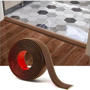 Art3d 4 FT Self Adhesive Vinyl Floor Transition Strip, Laminate Floor Strip Floor Flat Divider Strip for Joining Floor Gaps,Carpet Threshold Transition,Floor Tiles (1.57in, Cherry)